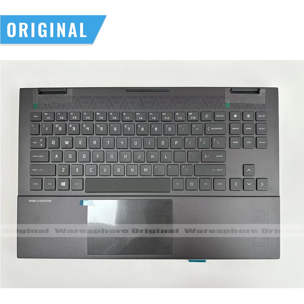 Nuova Tastiera Rgb Usa Per Hp Omen 15-En 15-Ek Tpn-Q238 Q236 M00667-001 Con Copertura Superiore Palmrest Retroilluminazione Versione Amd