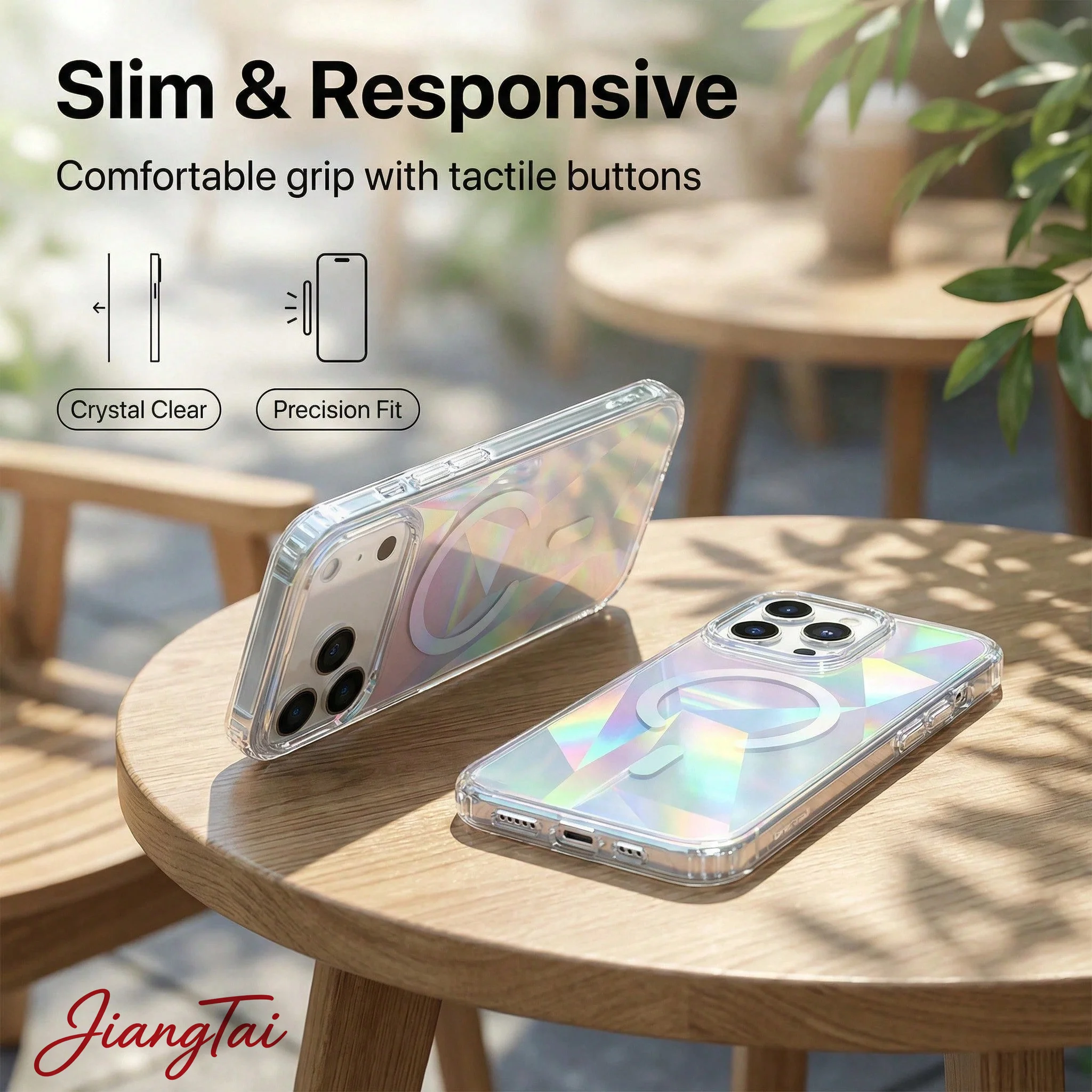 Gradient Rainbow Plated Scratch Resistant Magnetic Phone Case