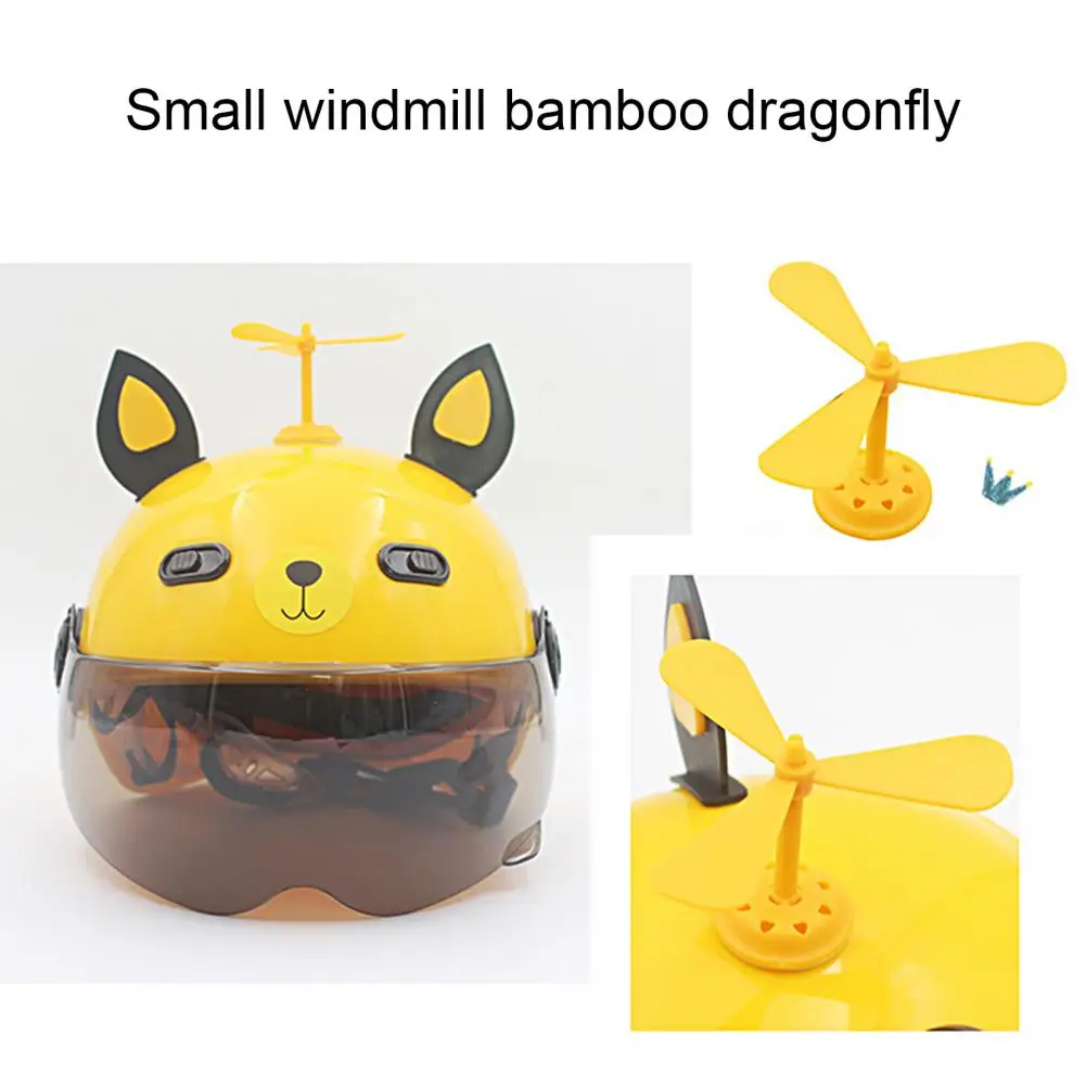 Helmet Pinwheel Bright Color Helmet Bamboo Dragonfly Double-sided Tape Motorcycle Decorative Windmill