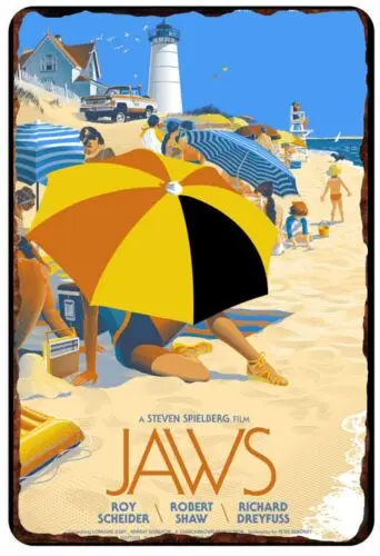 Jaws Retro Poster All Metal Tin Sign