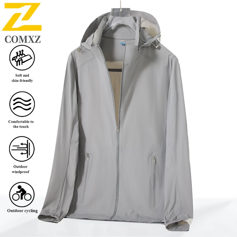 Men Summer Ice Silk UV Protection Jacket UPF50+ Waterproof Lightweight Skin Coat for Hiking Camping Fishing Sunscreen clothing