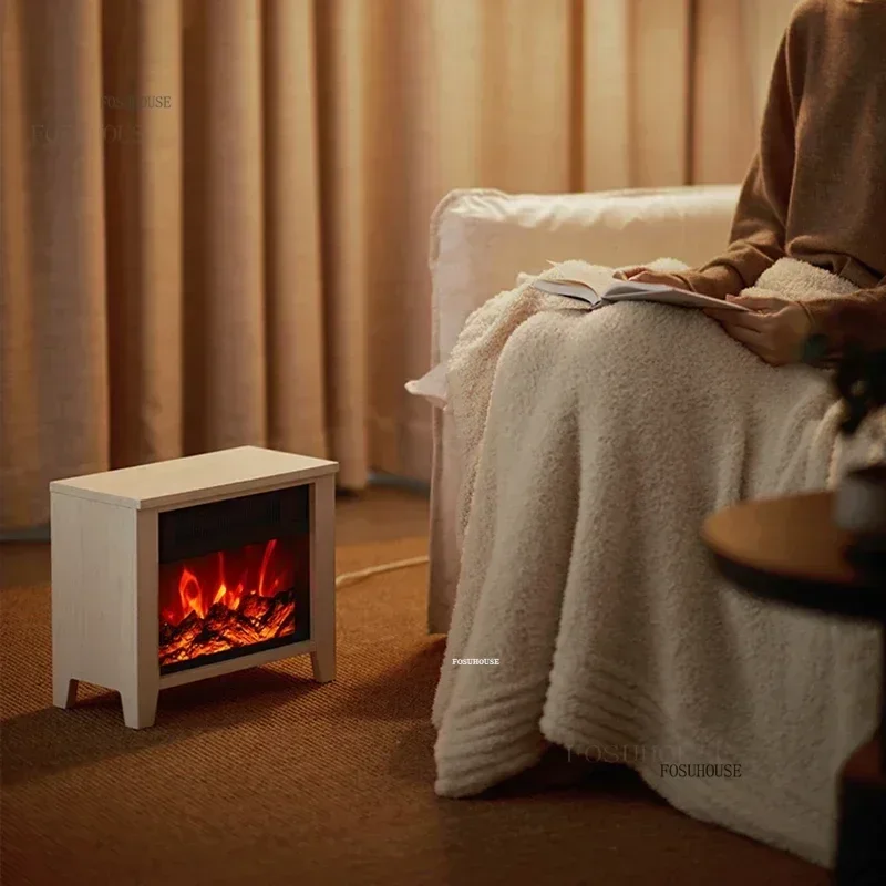 Nordic Electric Fireplaces Heater Household Decorative Fake Fireplace Stove Portable Office Desktop Small Electric HeaterN