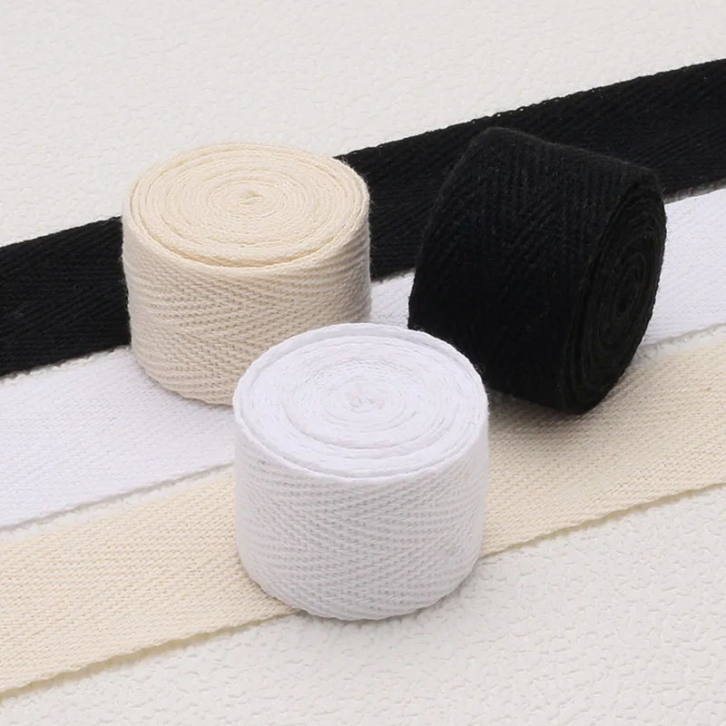 Cotton Herringbone Webbing Tape 5yards 10/15/20/25/30/40/50mm For Garment