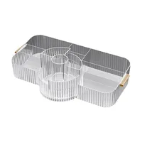 New 360° Rotating Makeup Brush Holder Cosmet Storag Box Luxury Makeup Organiser Lipsticks Make Up Container Vanity Organizer Box 1