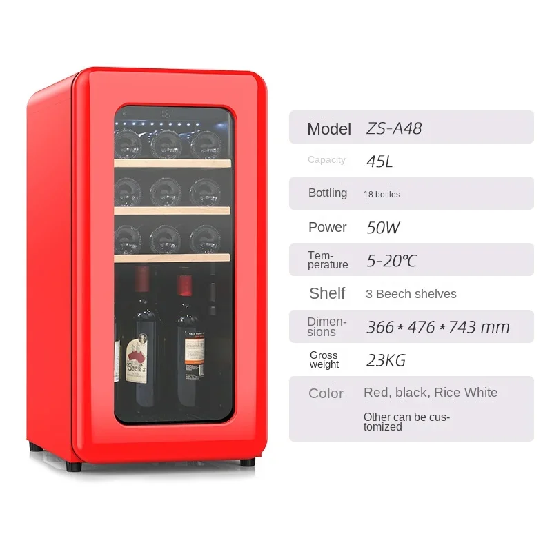 Freestanding Wine Cooler Wine Refrigerator with Customizable Options with Plastic Single Round Door Power Supply