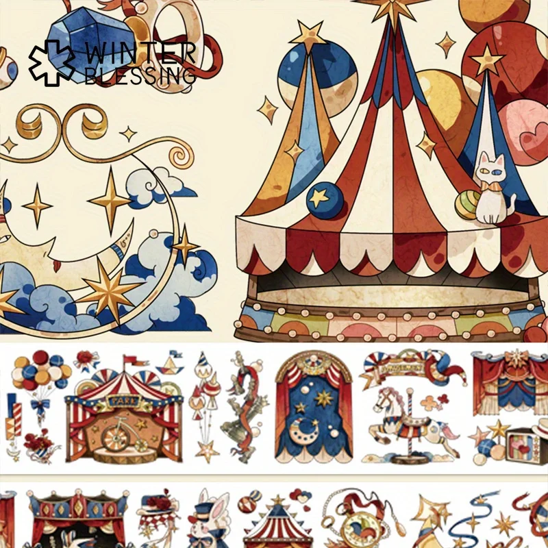 2m/Roll Magic House PET Stickers Decorative Fantasy Transparent Tape For Scrapbooking Journal Aesthetic Stationery 2