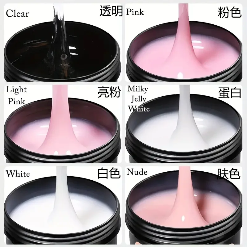 Large Volume Manicure Nail Extension 3-in-1 Builder Gel with Nude Shape Reinforcement for Long-Lasting UV/LED Cured Manicures