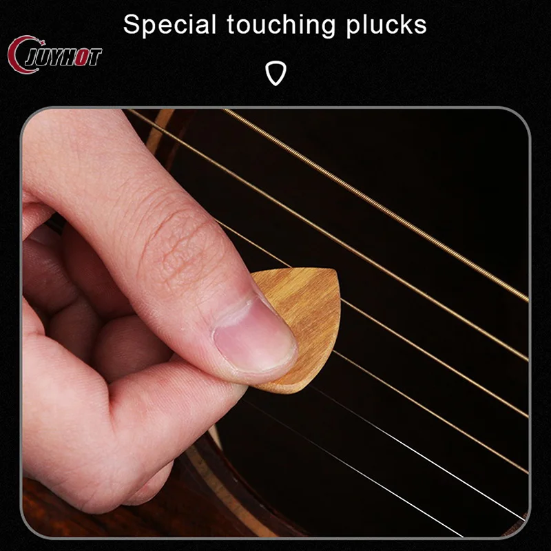 1/5Pcs Wooden Acoustic Guitar Picks Bass Ukulele Plectrum Picks Electric Guitar Can Be Drillable Pendant Gift