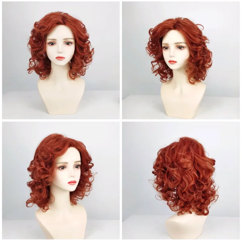 

Fashion Women's Short Orange Roll Party Play Role High Temperature Silk Custom Wig