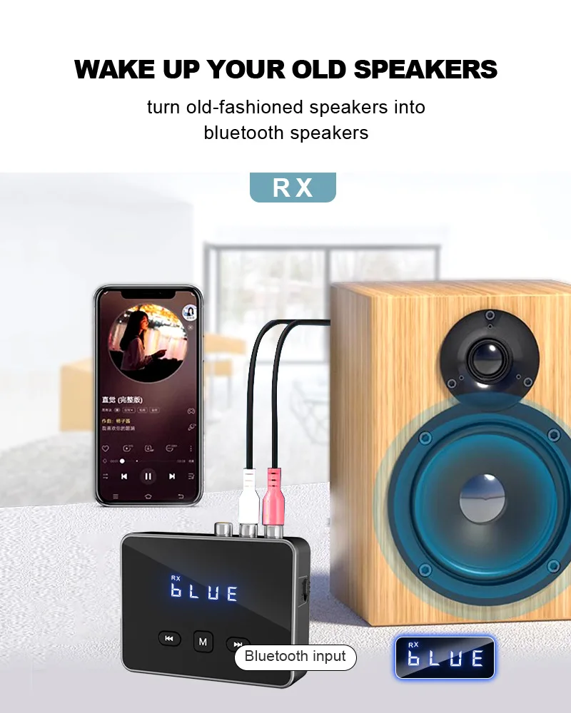 Adaptateur Audio Bluetooth 5.4 Avec Prise En Charge De Carte TF, Prise Auxiliaire 3,5 Mm, Noir - TV Son Photo