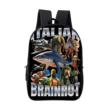 Italian Brainrot Children Backpack Cartoon Anime Game School Bag for Boy Girls Durable and Softback for Books Bag 1