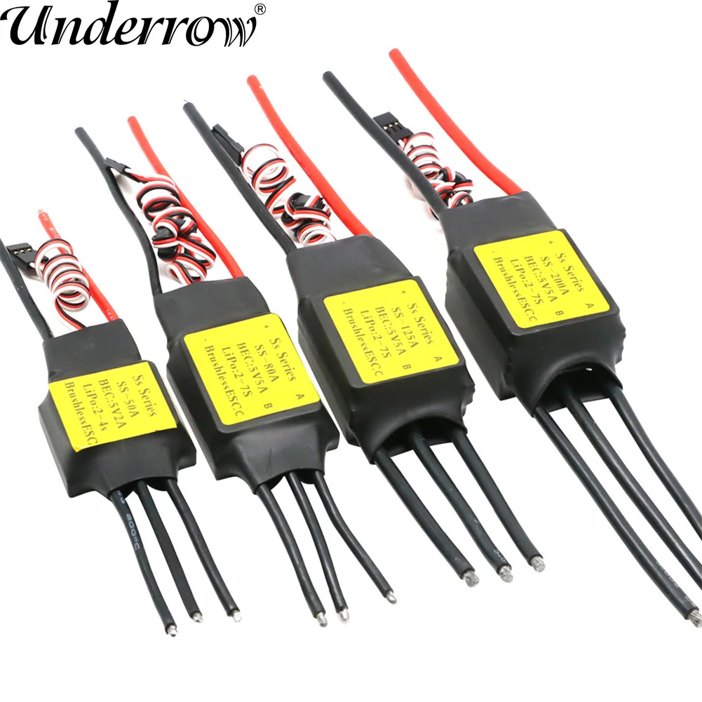 

SS Series ESC 50A 80A 125A 200A бесщеточный ESC с радиатором для фотовертолета