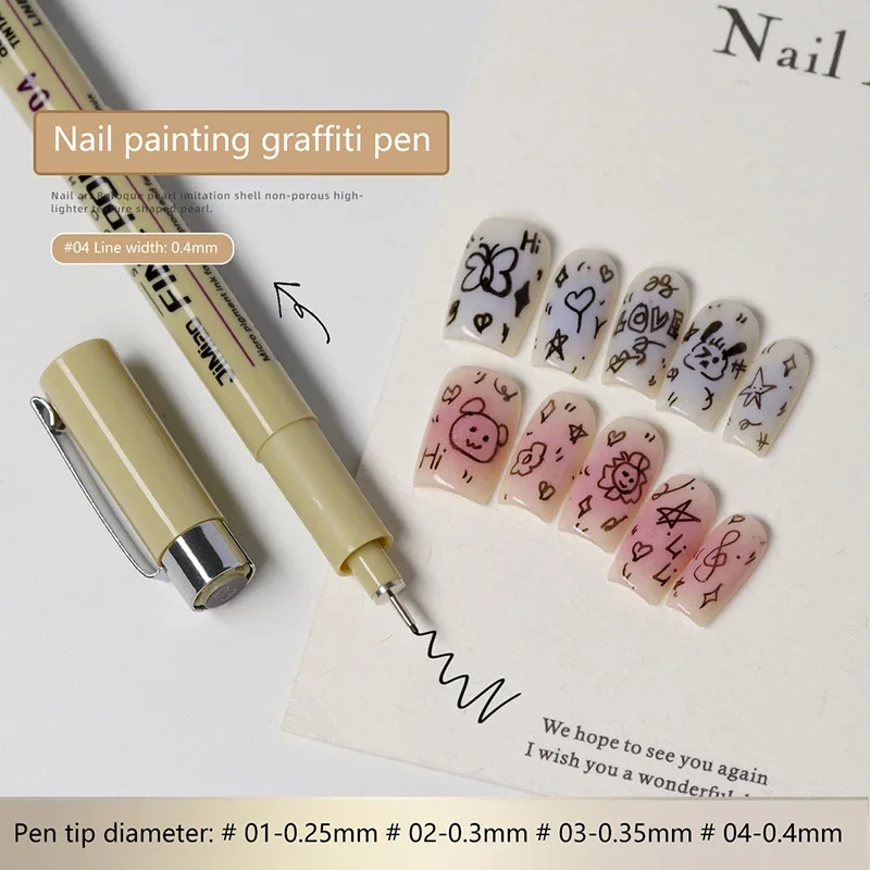 Nail art hook pen graffiti line gel painting waterproof line drawing pen detail drawing nail art design tool
