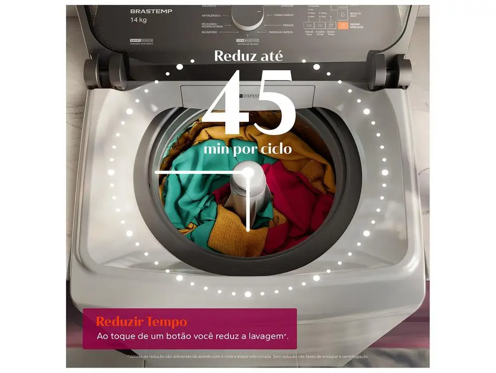 Lavadora de Roupas Brastemp 14kg Cesto Inox 12 Programas de Lavagem Branca BWJ14AB - 110V 3