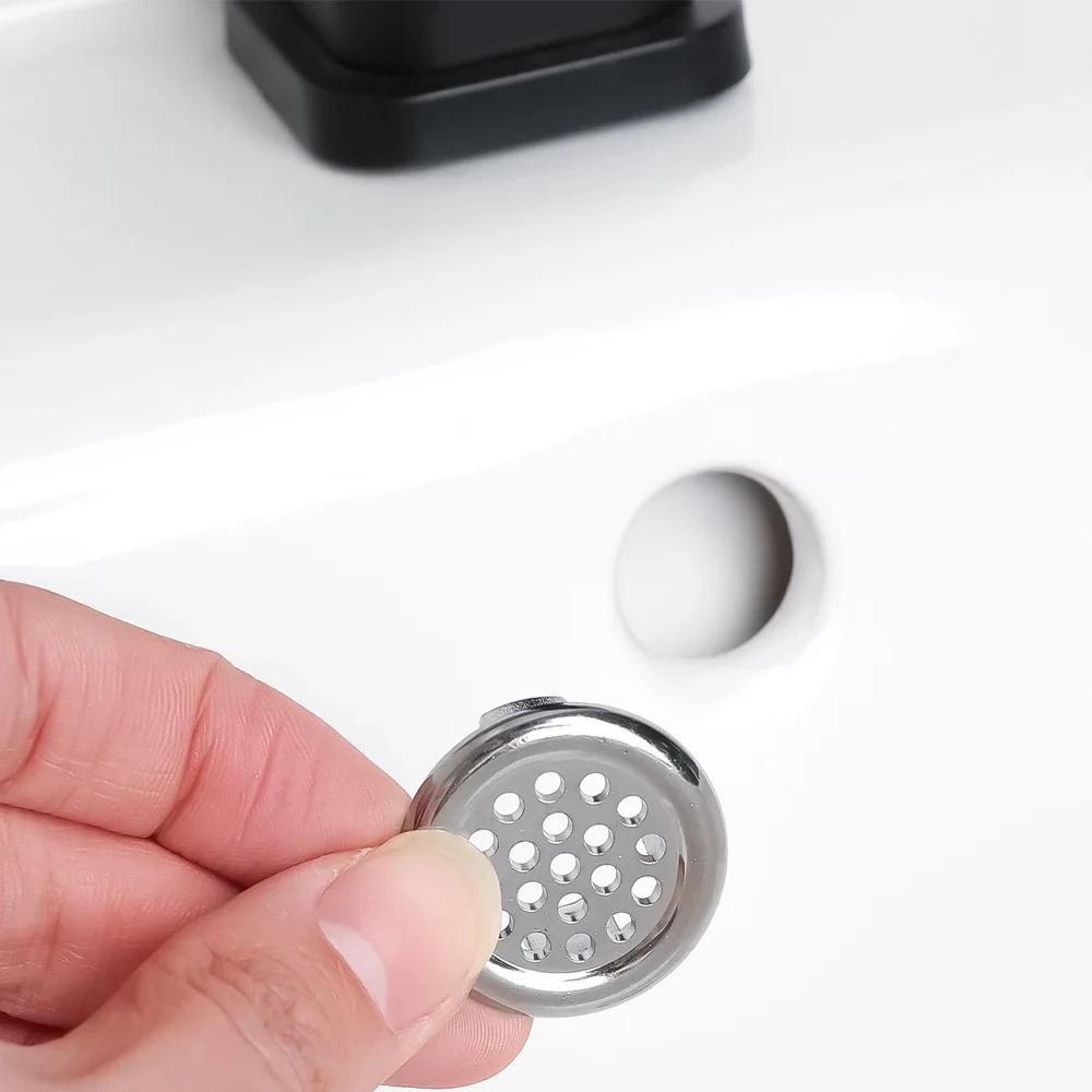 Sink Overflow Cover Basin Drain Ring Sink Overflow Ring Drain Cover Replacement Home Bathroom Kitchen Sink Wash Basin Trim Overflow Cover Hole Insert Round Caps