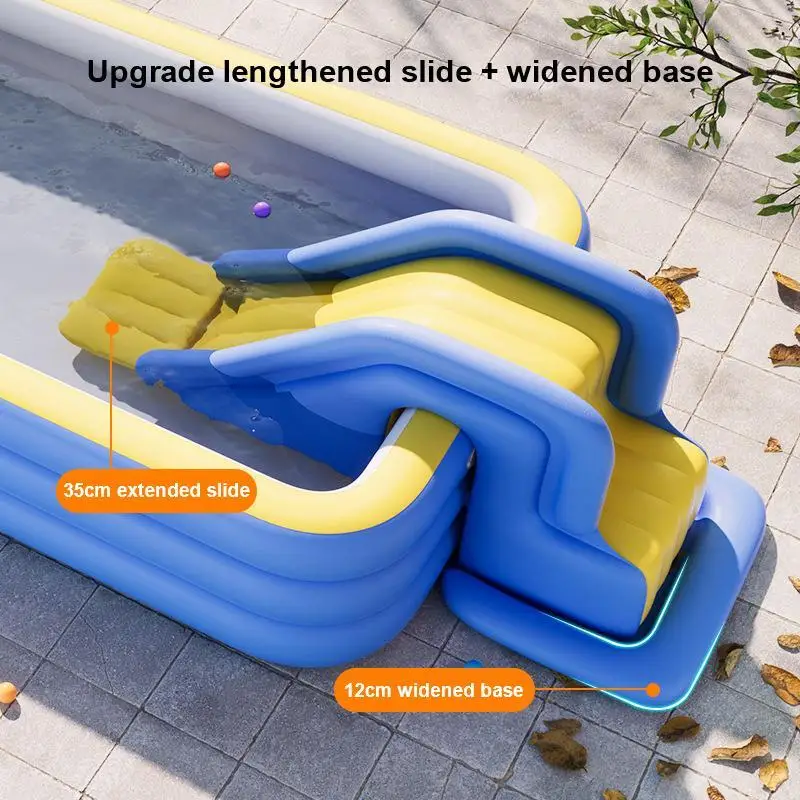 Kids Inflatable Water Slide Wider Steps Swimming Pool Supplies Bouncer Castle Summer Water Play Toys for Children 4