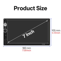 HIPPCRON Car Radio HD 7" Touch Screen Stereo Bluetooth 12V 1 Din FM ISO Power Aux Input Mirror Link Auto Multimedia Player - Image 6