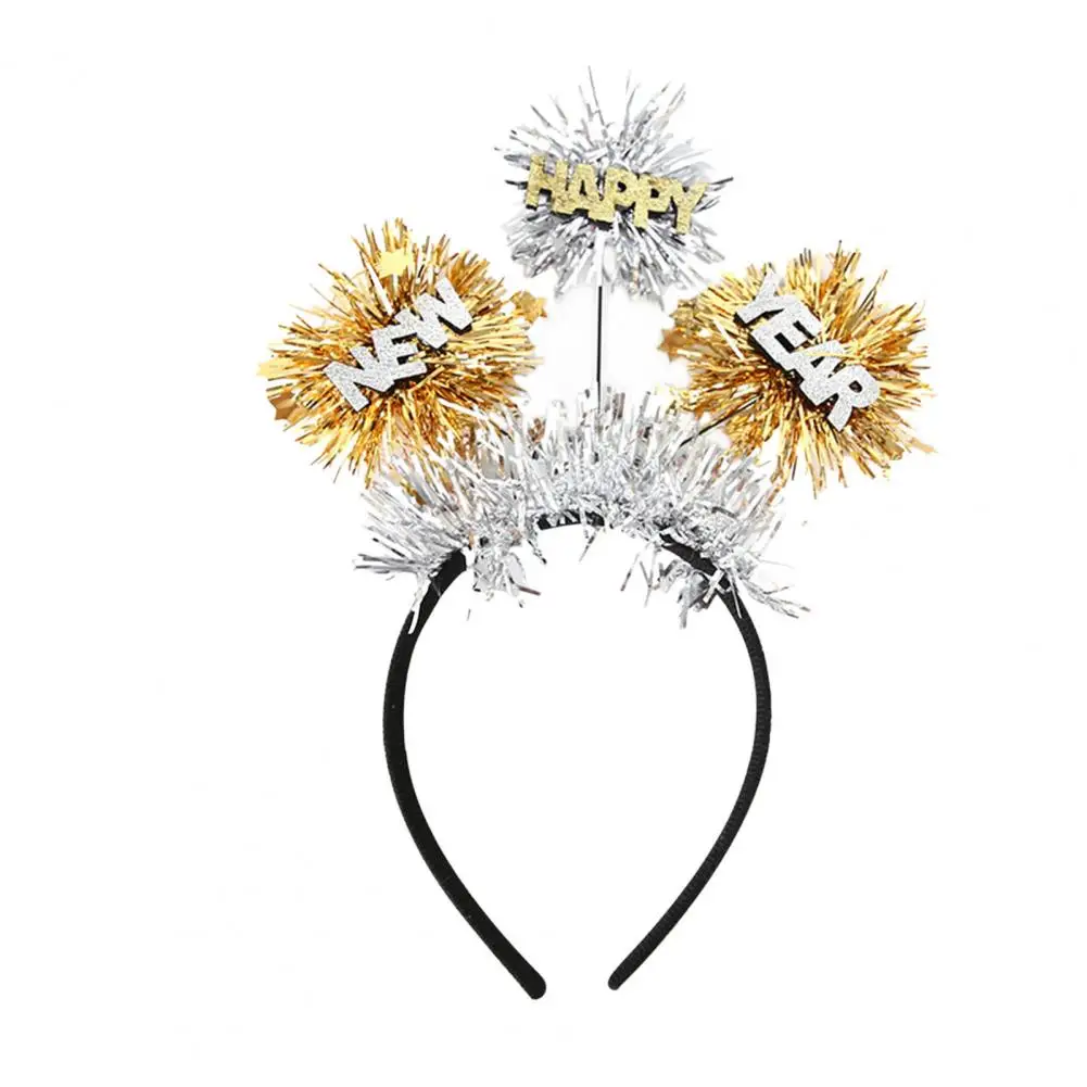 Elastic Hair Hoop Men Women New Year Theme Headband HAPPY NEW YEAR Decoration Versatile Hair Accessory