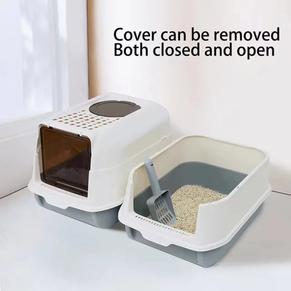 Cats Litter Box Front Lift Cover Closed Sandbox Clean Basin Cat