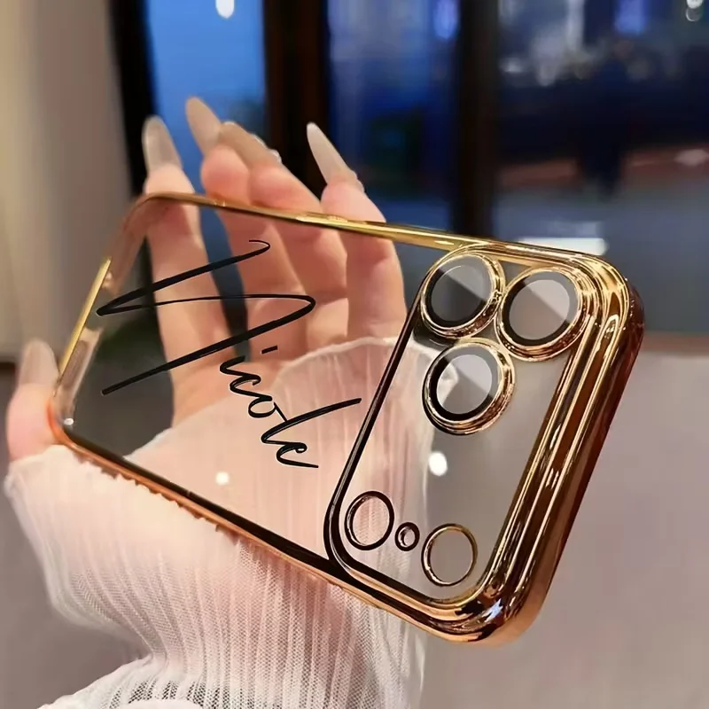 Personalized Customized Name Personalized Plating Transparent TPU Phone Case for thumbnail 5