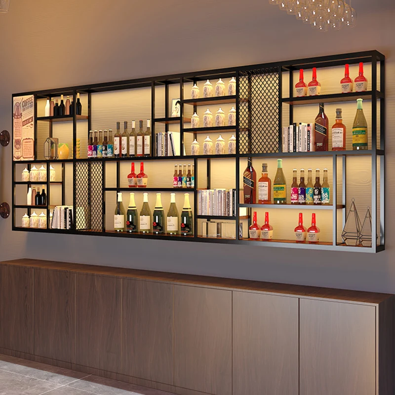 Cabnet Cabinets To Store Multifunction Portable Bar Station Wine Rack For Wall Shelf Iron Cabinet Stackable Racks Shelves Oloey