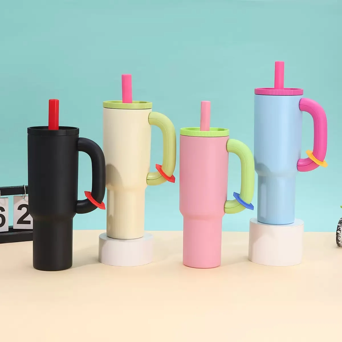 Chakolab 40Oz Stainless Steel Tumbler Travel Mug With Straw Fits Car Cup