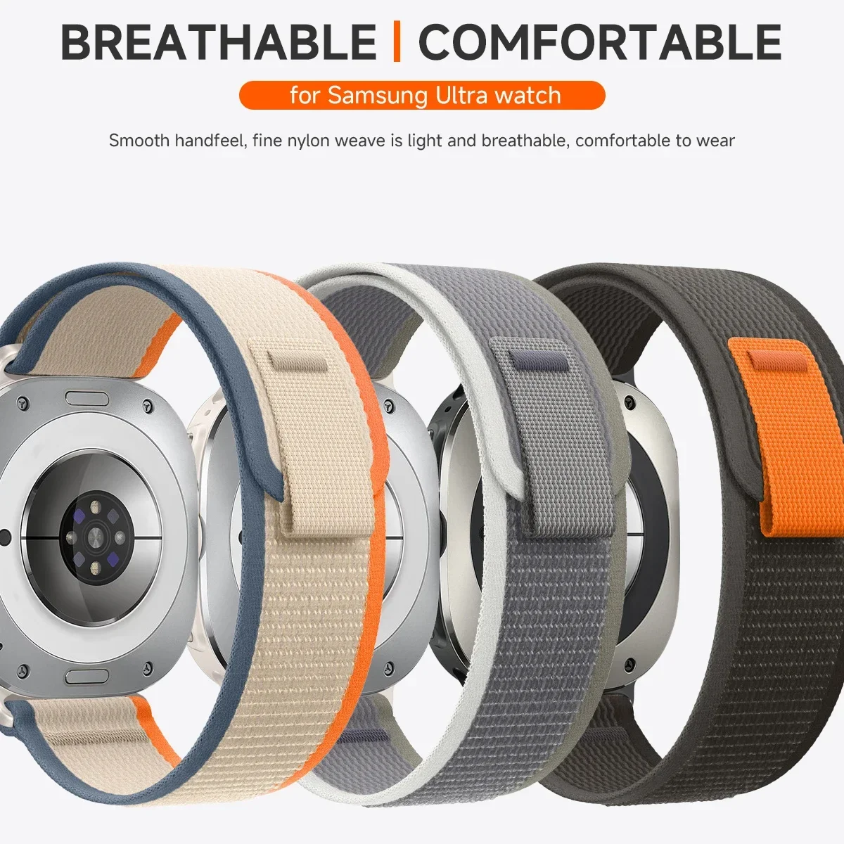 Nylon Trail Loop Strap for 47mm Smartwatch - Gap-Free Design Wristband