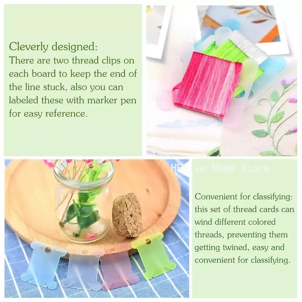 20pcs/lot Plastic Bobbins Sewing Thread Organizer Holder Embroidery Floss Storage Card DIY Craft Cross Stitch Sewing Accessories