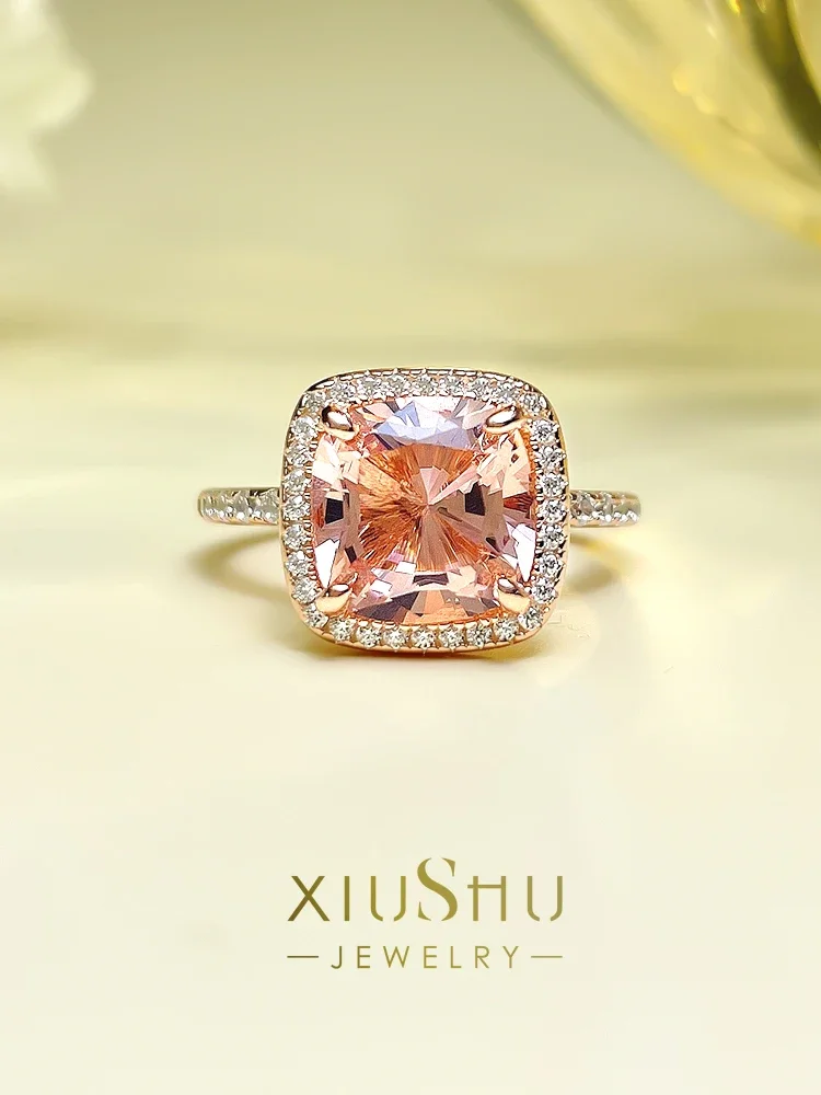 

Light and Luxurious Morgan Rose Gold S925 Silver Ring Paired with High Carbon Diamonds Is Suitable for Wedding Jewelry