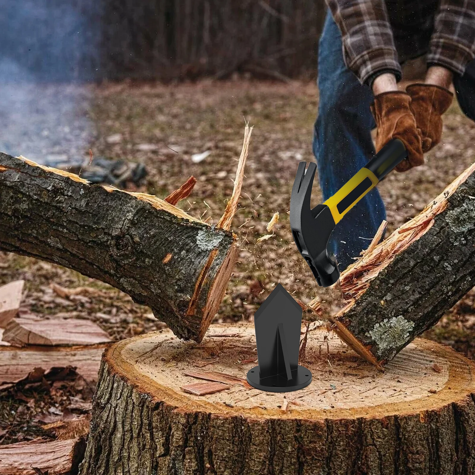 Firewood Kindling Splitter Steel Log Splitter Efficient Wood Wood Wedge for Outdoor Camping Barbecue Picnic