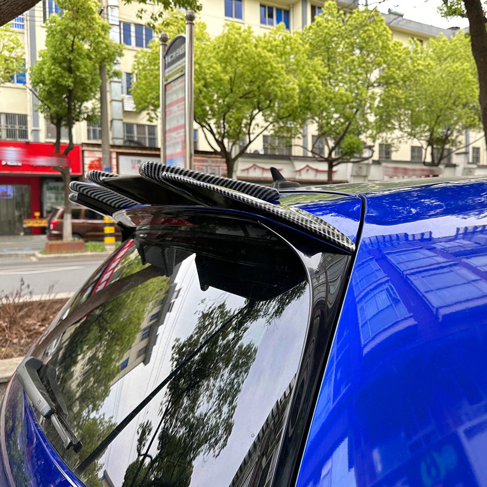폭스바겐 골프 7 MK7 7.5 GTI GTD R 2013-2019 리어 루프 스포일러 윙 탄소 섬유 룩, 글로스 블랙 트렁크 어퍼 스플리터 립