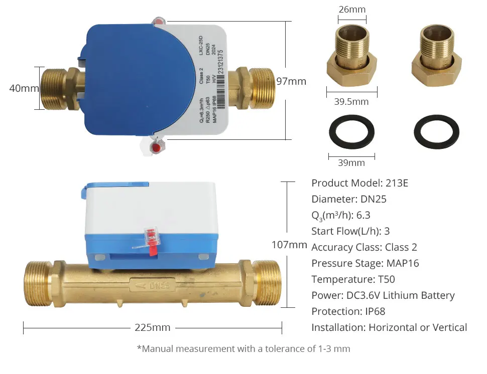 Zemismart Zigbee Smart Ultrasonic Water Meter Works with Tuya Home Assistant LCD