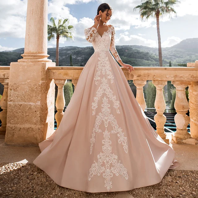 Blush Pink Wedding Dress Robe De Mariee 