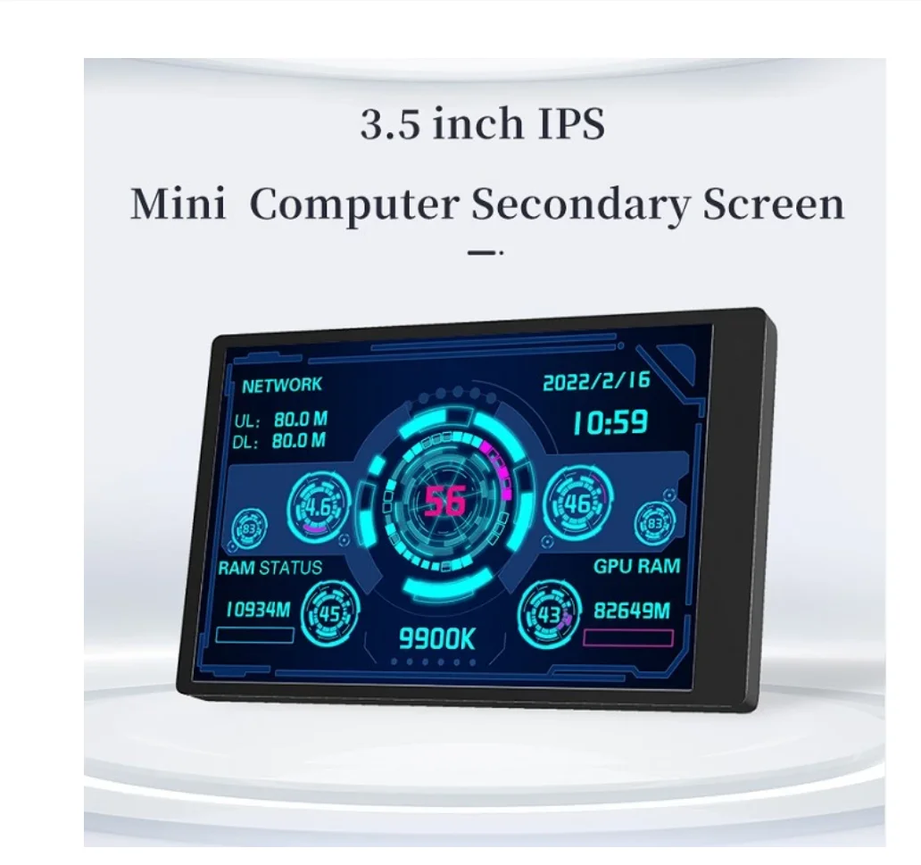 Xuan Fang 3.5 Polegada Ips Tipo-c Tela Secundária Computador Cpu Gpu Ram Hdd Monitorusb Display para Livremente Aida64 Mini Monitor - Image 2
