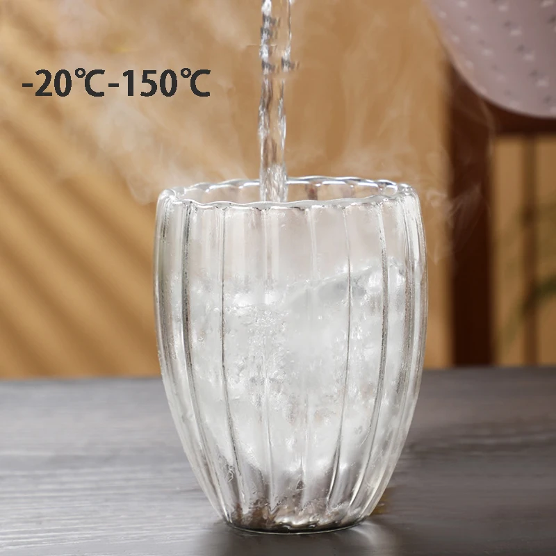 150-450ml Glass Coffee Mug Clear Double Wall Insulated Thermal Tea Drinking  Cup