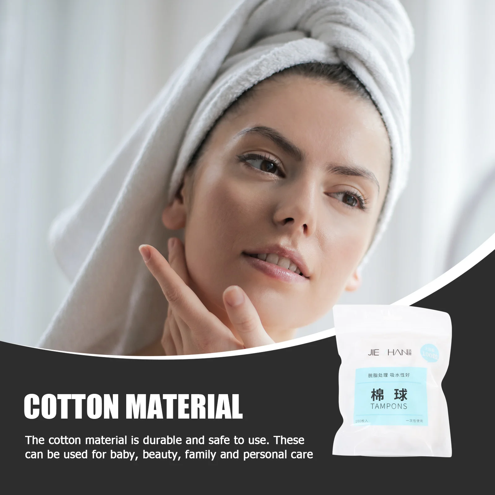 300 Pcs Organic Cotton Balls Salon for Nail Polish Remover Makeup Pure Dedicated 2