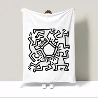 Summer Blanket for Sofas K-keith Haring Bed Blankets for Decorative Sofa Beach Towel Luxury Throw Blanket 150x200 Fluffy Plaid 1