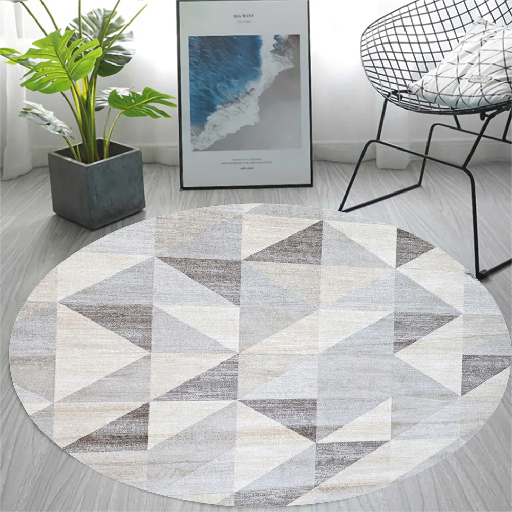 

CLOOCL Flannel Round Carpet Seamless Geometric Pattern 3D Print Flannel Floor Mat Rug Bedroom Living Room Chair Non-Slip Rugs