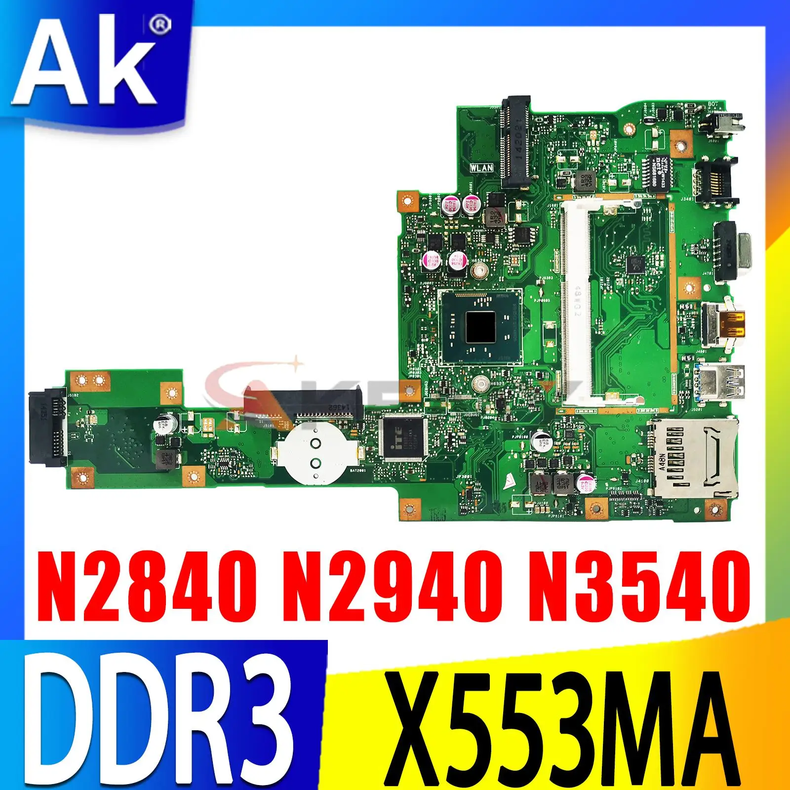 X553MA Laptop Motherboard For ASUS X553M K553M A553MA D553M F553MA Mainboard N2830 N2840 N2930