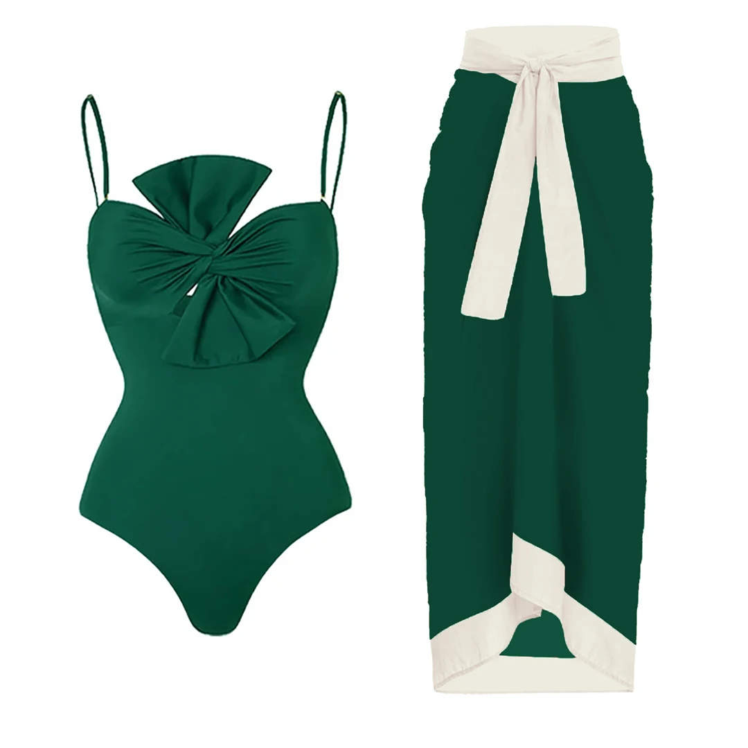 2023SexyVNeckOnePieceSwimsuitWomenGreenSwimwearPushUpMonokiniPrintBathingSuits.jpg