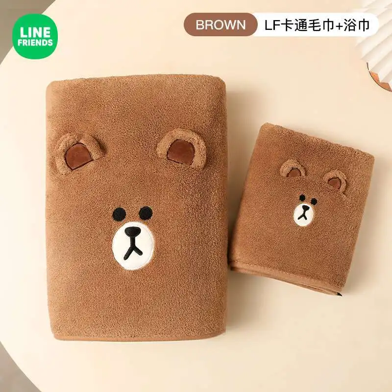 Braunes Choco Sally Cony Kreatives Anime-Merchandise Cartoon-Stickerei Hautfreundliches Weiches Handtuch Haushalts-Absorbierendes Badetuch – Detail 12