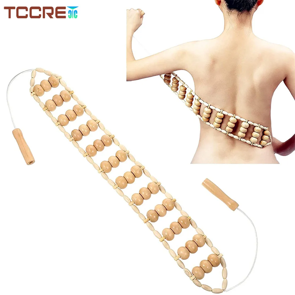 Wood Back Massage Roller Rope Tool,back Roller,maderoterapia Colombiana