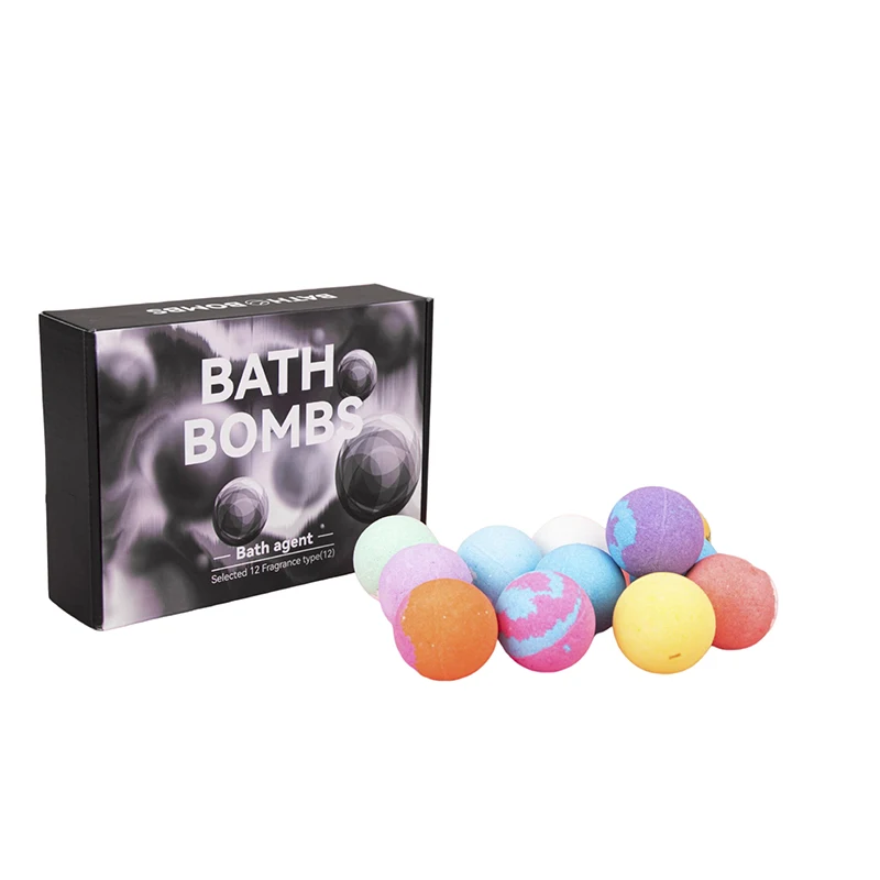 12Pcs/Set Bath Bomb Gift Set Bath Salt Balls Essential Oil Bath Bombs for Moisturizing Skin Fizzy Spa Bubble Bath Aromatic Odor