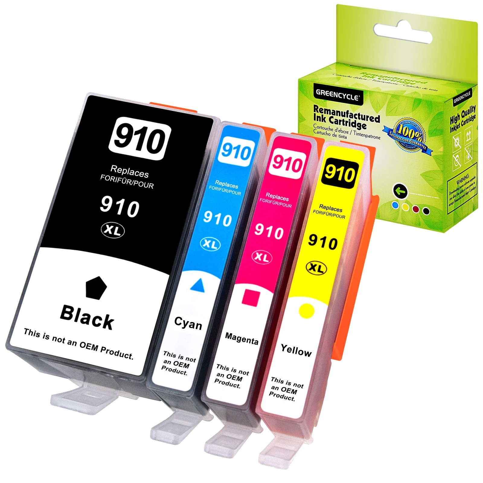Ink Cartridges 4Pack Compatible 910XL Black/Tir-Color For HP 910 XL OfficeJet 8010 8012 8014 8015 Pro8020 8024 8025 8028 8035
