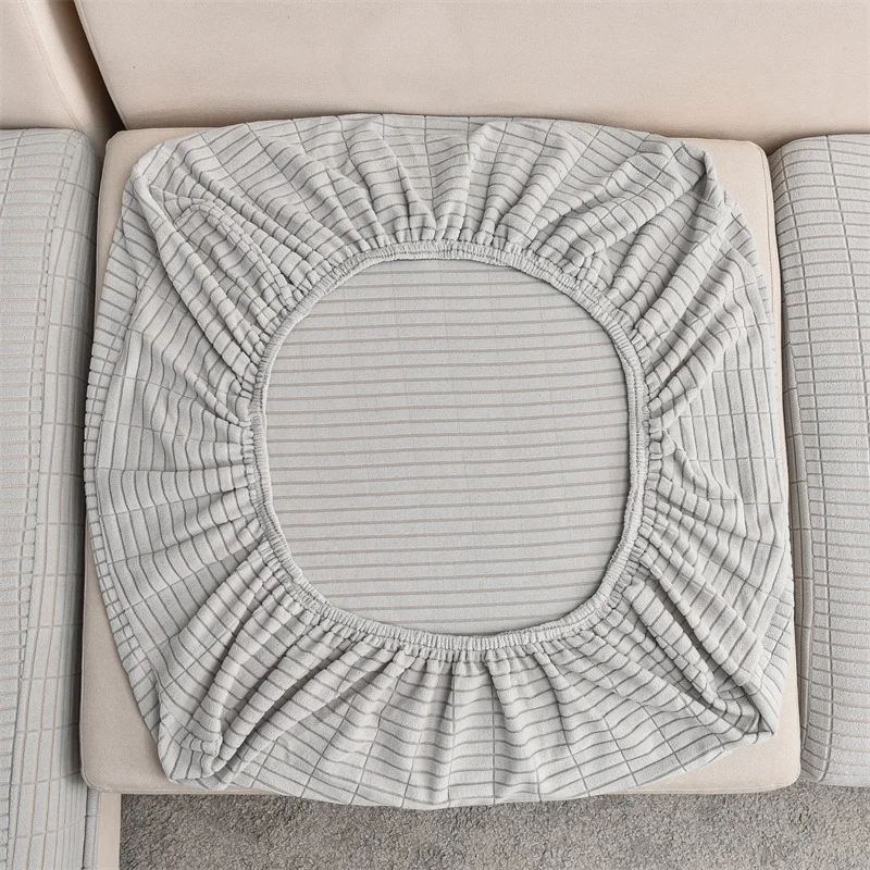 Jacquard Sofa Seat Cushion Cover Solid Color Thick Elastic Sofa Covers for Living Room Chair Seat Cover Furniture Protector 1PC 4
