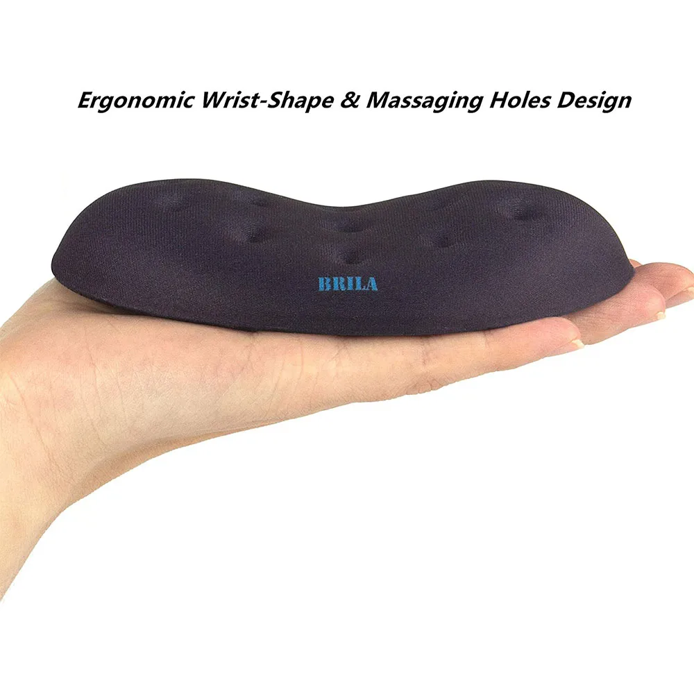 Brila-almofada Ergonômica do Descanso do Pulso do Rato Espuma da Memória Massageando Furos Design Suporte Antiderrapante Almofada para Trabalhar e Jogos - Imagem 2
