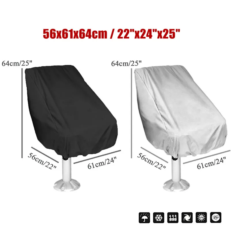 Waterproof Outdoor Foldable Boat Seat Cover Chair Sleeve Protective Cover Dust for Yacht Center Steering Seat Marine Seats