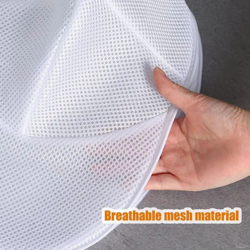 Washing Machine Hat Wash Protector Cap Cleaner Laundry Bag Small Clothes Wash Bag Anti-Deformation Mesh Organizer Zip Bags 5