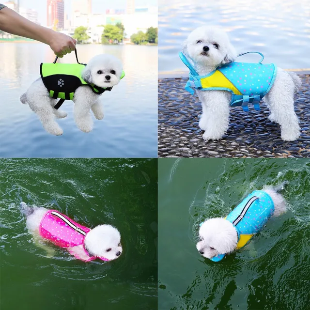 Dog Life Jacket with Removable Front Float Adjustable High Flotation Life Vest Swimsuits for Small Medium Large Dogs Swimming