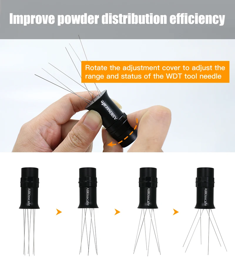 Description Picture 4 of itemWDT Tool Coffee Needle Distributor Magnetic With Stand Adjustable Range Stirrer Leveler Barista Tools Espresso Cafe Accessories